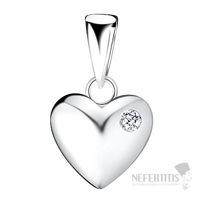 23829 Silver pendant Heart with zircon