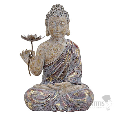 Buddha with lotus Japanese polyresin figurine 48 cm