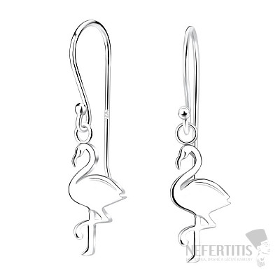 15050 Strieborné visiace náušnice FLAMINGO 24 mm