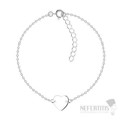 15572 Silver bracelet chain HEART 18 cm