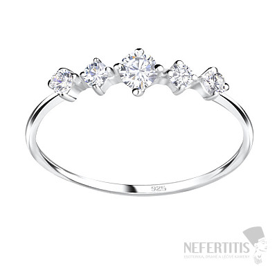 11381 Strieborný prsteň s iskrivými zirkónmi