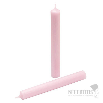 Parafínová stolná sviečka svetlo ružová 18 cm