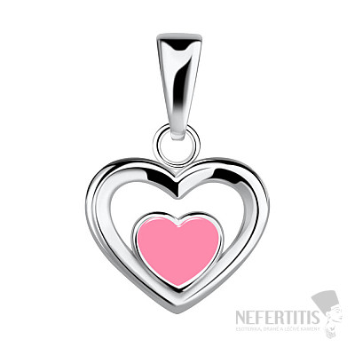 20371 Silver pendant PINK HEART
