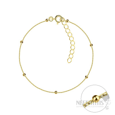32696 Silver bracelet with gold-plated balls 18 cm