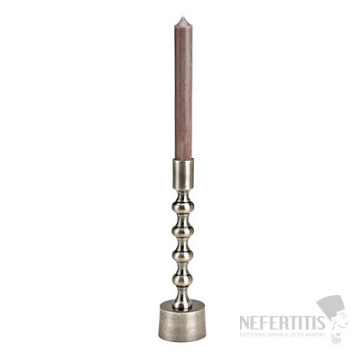 Svietnik kovový pre stolné sviečky farba striebra 17 cm