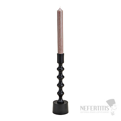 Svícen kovový pro stolní svíčky Black 23 cm