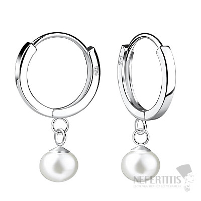 3443 Silber Creolen 13 mm PERLE