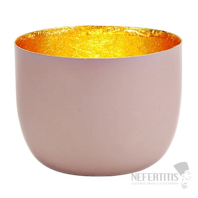 Dekorativer Kerzenhalter aus Metall für Teelichter, graubraun 10 cm