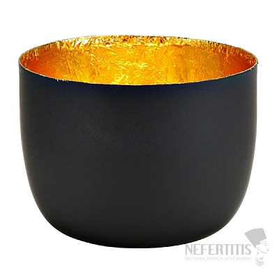 Decorative metal candlestick for tea candles black 10 cm