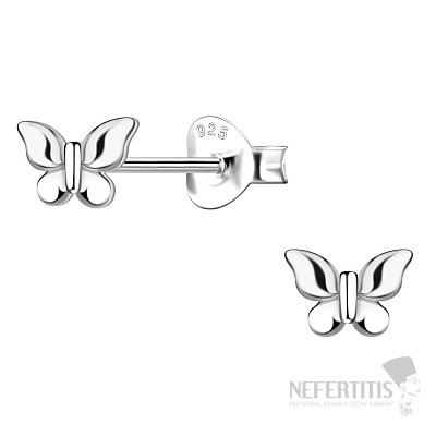 33253 Strieborné náušnice kôstky MOTÝĽ