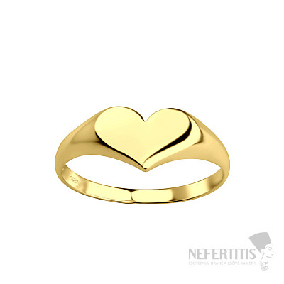 21905 Stříbrný prsten dámský pozlacený SRDCE