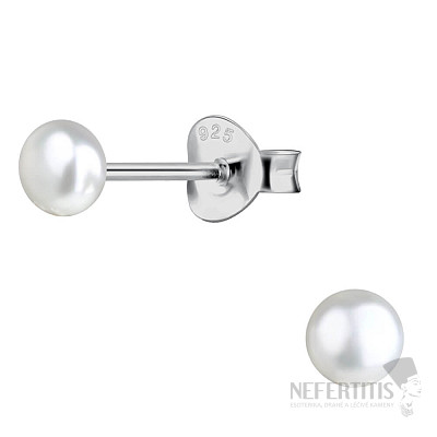 3877 Silver earrings FRESHWATER PEARL WHITE