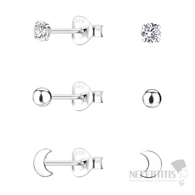 34022 Silberne Ohrstecker-Set MOND