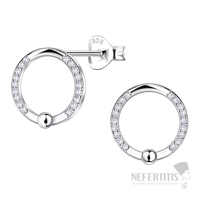 34645 Silver earrings with zircons CIRCLE
