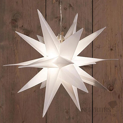 Vánoční závěsná dekorace svítící Hvězda bílá 35 cm
