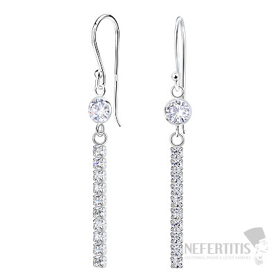 35189 Silberne Hängeohrringe mit Zirkonia LINE