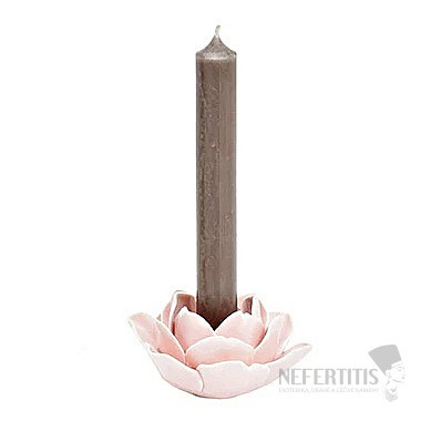 Svietnik keramický na stolné sviečky Lotosový kvet ružový
