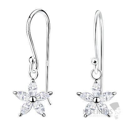 36121 Stříbrné visací náušnice s hvězdami a zirkony