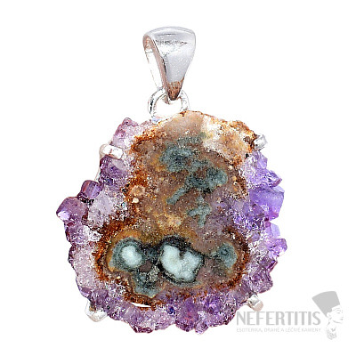 Amethyst stalactite cut pendant silver Ag 925 P1021