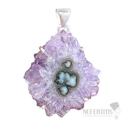 Amethyst cut stalactite pendant silver Ag 925 P1034