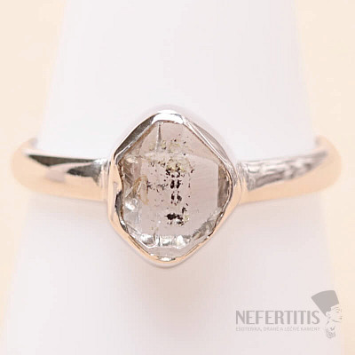 Herkimer diamant prsteň striebro Ag 925 LOT105