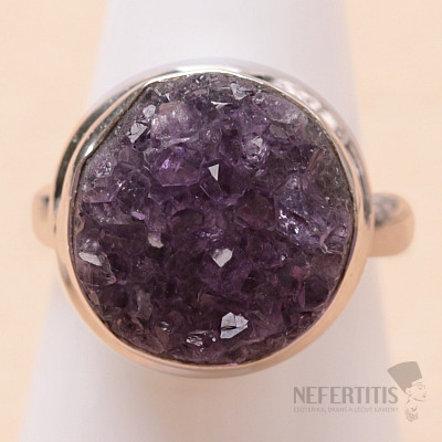 Ametyst drůzička prsten stříbro Ag 925 R1054