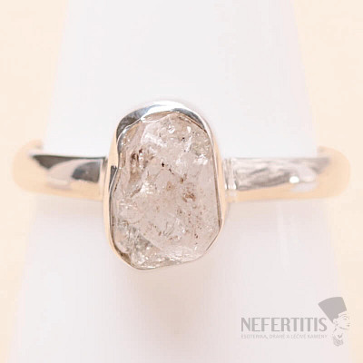 Herkimer diamant prsteň striebro Ag 925 LOT108