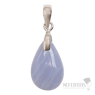 Agate lace blue pendant silver Ag 925 no. 11