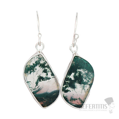 Agate moss earrings silver Ag 925 E1114