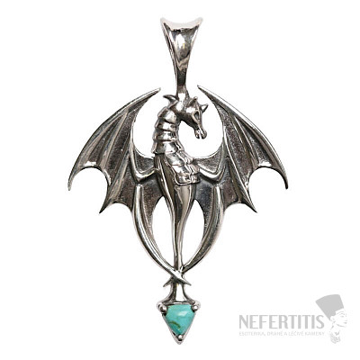 Designer pendant turquoise blue silver Ag 925 P112