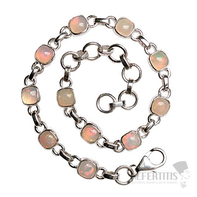 Opál etiopský náramek stříbro Ag 925 B114