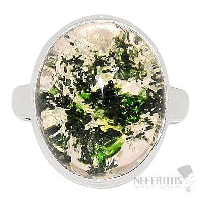 Lodolit - křišťál s inkluzemi prsten stříbro Ag 925 R1161