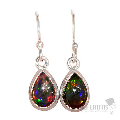 Ethiopian black opal earrings silver Ag 925 E117