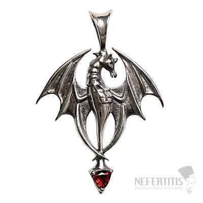 Designer pendant garnet silver Ag 925 P117