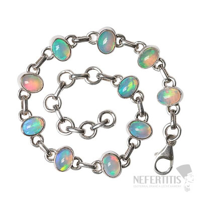 Opál etiopský náramek stříbro Ag 925 B117