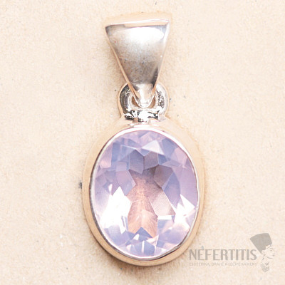 Ametyst levanduľový brúsený prívesok striebro Ag 925 P12