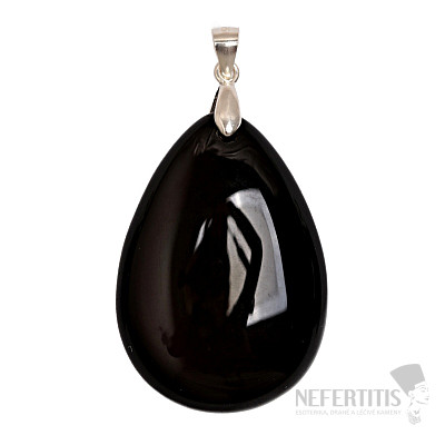 Obsidian black celestial eye pendant silver Ag 925 no. 12
