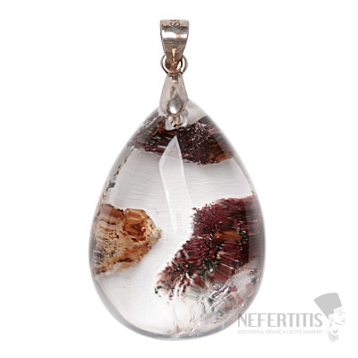 Lodolit - crystal with inclusions pendant silver Ag 925 no. 12