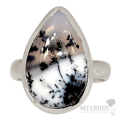 Opal dendritic ring silver Ag 925 R12