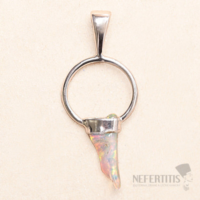 Opal äthiopischer Rohzahnanhänger Silber Ag 925 LOT13