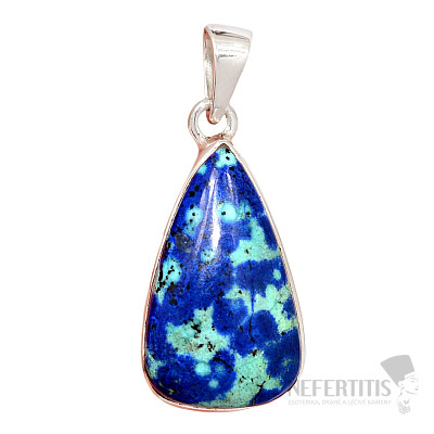 Malachite in azurite pendant silver Ag 925 P1205