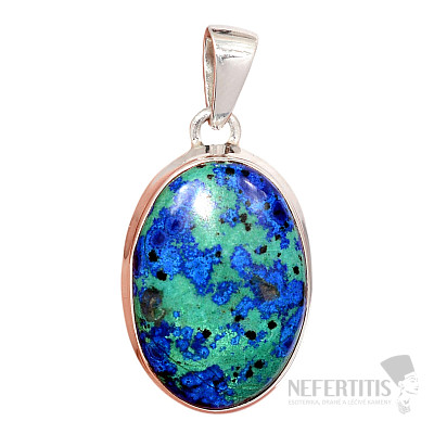 Malachit v azuritu přívěsek stříbro Ag 925 P1208