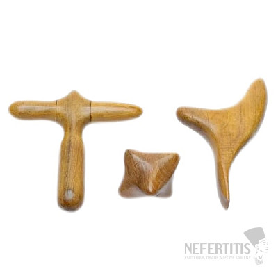 Set of massage handles made of sandalwood
