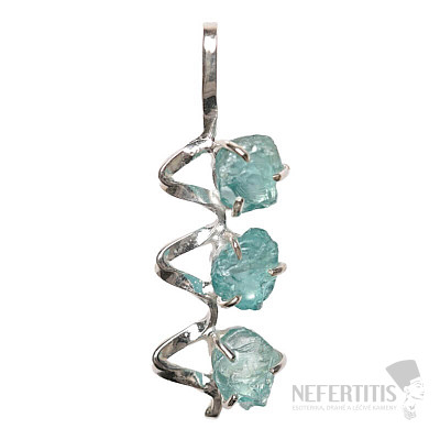 Designer pendant apatite blue neon silver Ag 925 P123