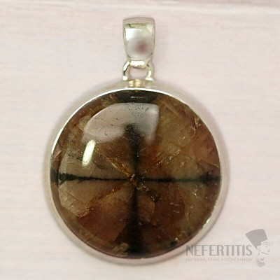 Chiastolite pendant silver Ag 925 P1230