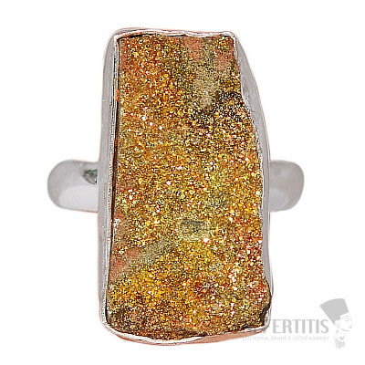 Pyrite rainbow ring silver Ag 925 R128