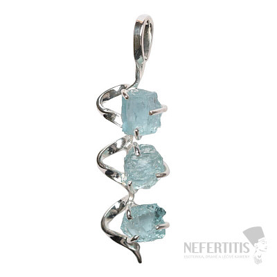 Dizajnový prívesok akvamarín striebro Ag 925 P129