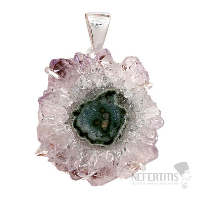 Amethyst-Stalaktit-Anhänger, geschliffenes Silber Ag 925 P13