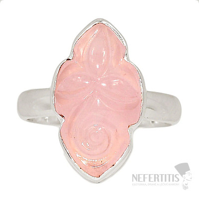 Růženín vyřezávaný prsten stříbro Ag 925 R13