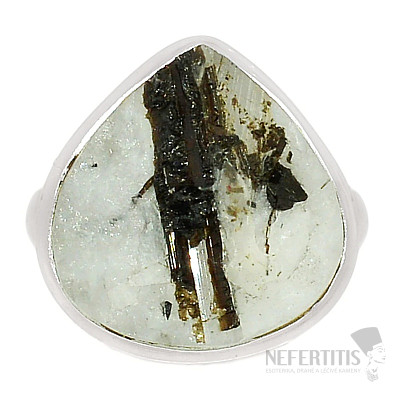 Tourmaline in crystal raw ring silver Ag 925 R131